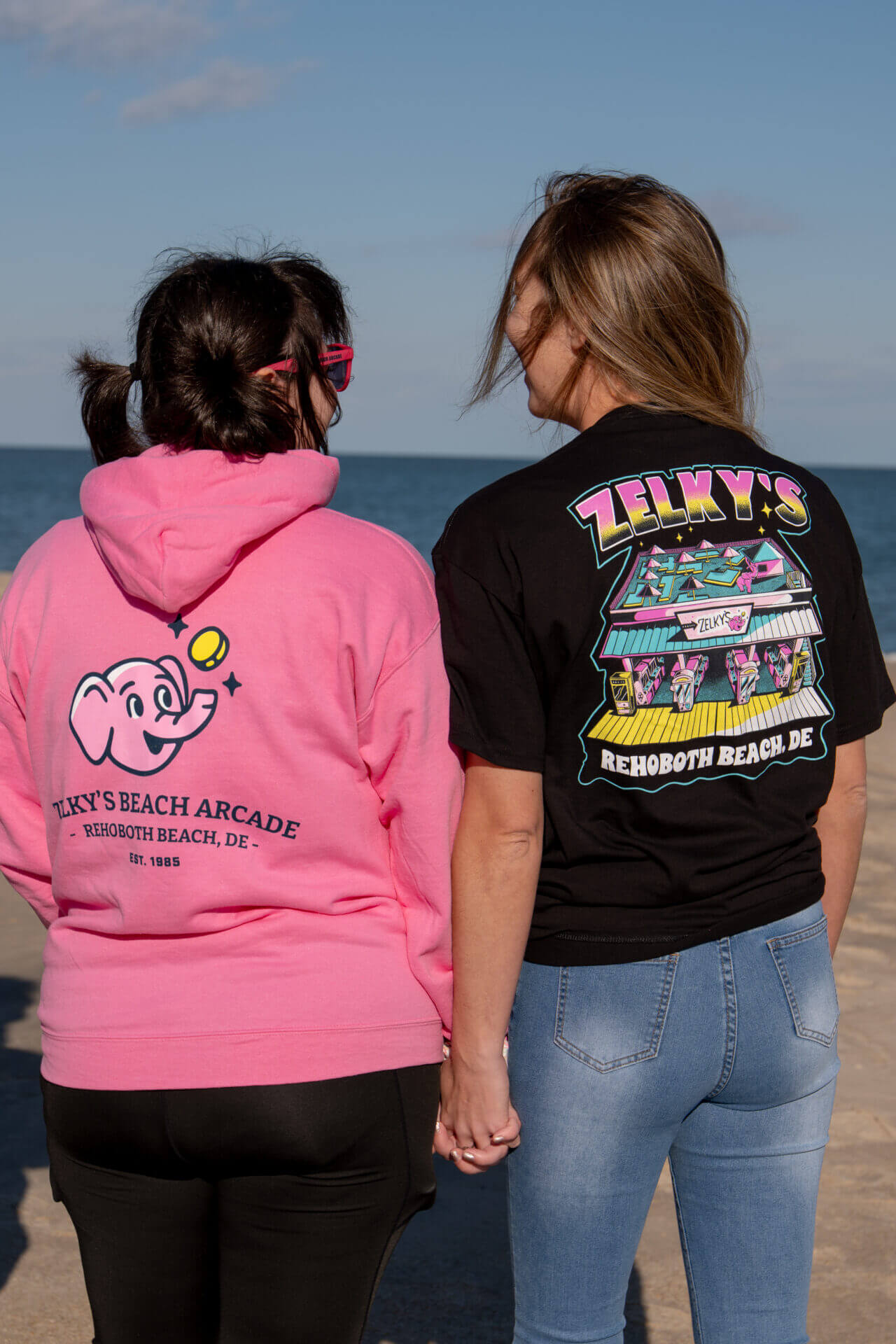 rehoboth delaware hoodie sweatshirt layer souvenir novelty zelkys beach arcade collectible item apparel clothing