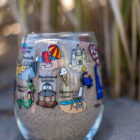 rehoboth delaware souvenir glass drinkware illustrated colorful wanderer collectible item