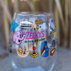 rehoboth delaware souvenir glass drinkware illustrated colorful wanderer collectible item