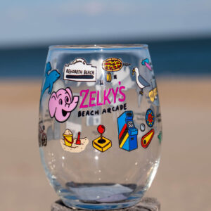 rehoboth delaware souvenir glass drinkware illustrated colorful wanderer collectible item
