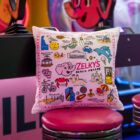 rehoboth delaware illustrated fabric pillow decor decoration collectible zelkys beach arcade item