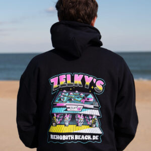 rehoboth delaware souvenir novelty hoodie sweatshirt zelkys beach arcade collectible merchandise apparel clothing item